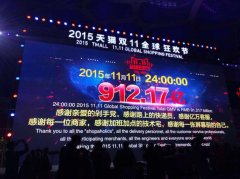 天猫双十一全天交易额912亿元